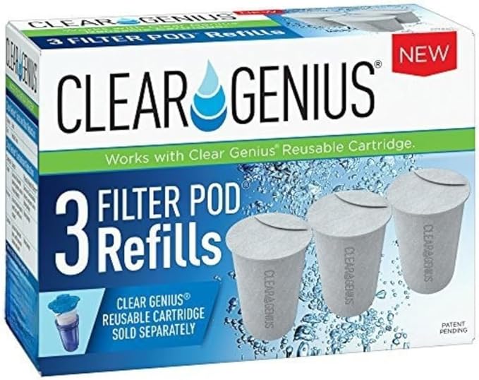 Clear Genius Filter Pod Refills, 3 Pack
