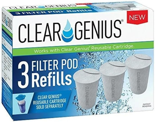 Clear Genius Filter Pod Refills, 3 Pack