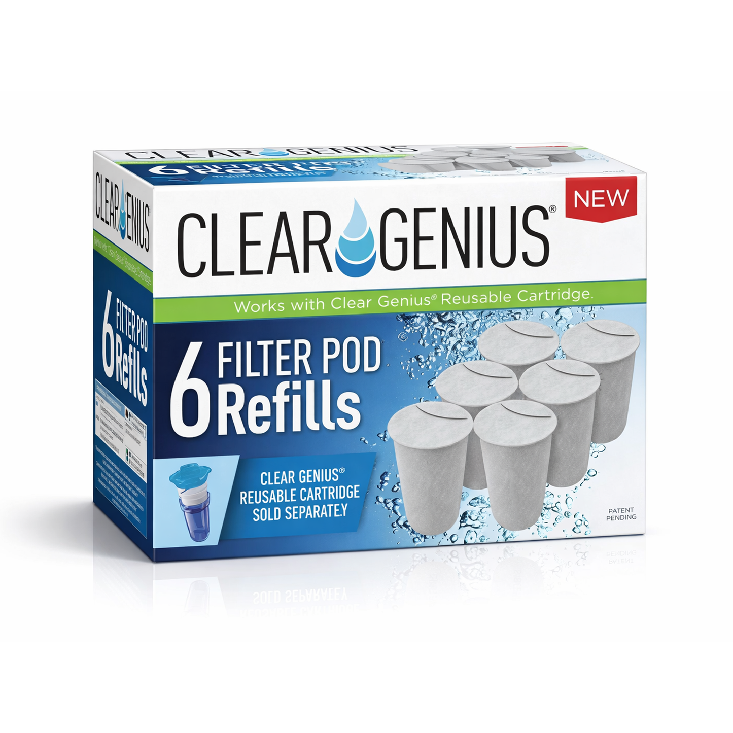 Clear Genius Filter Pod Refills, 3 Pack