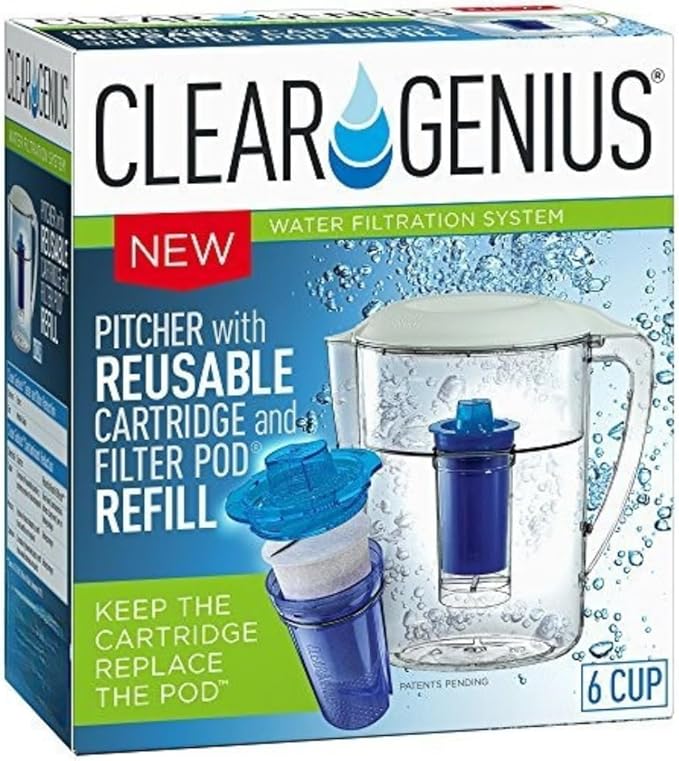 Clear Genius 6-Cup Water Filter Pitcher