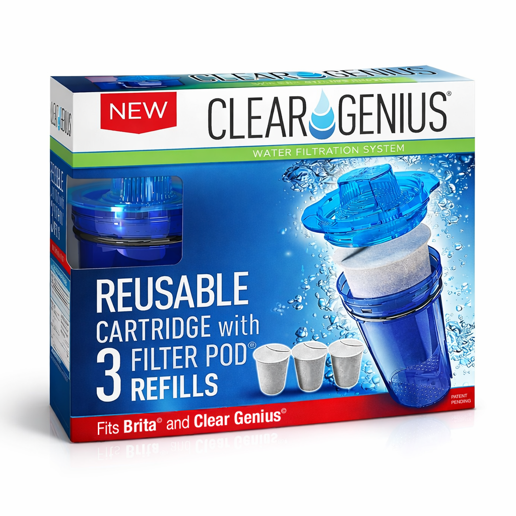 Clear Genius Reusable Filter Cartridge with 1 Filter Pod Refill