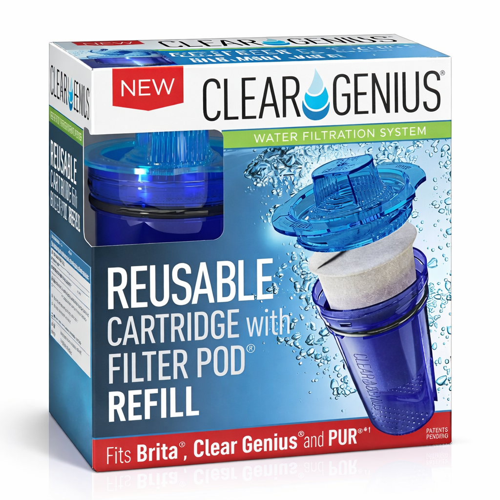 Clear Genius Reusable Filter Cartridge with 1 Filter Pod Refill