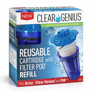 Clear Genius Reusable Filter Cartridge with 1 Filter Pod Refill