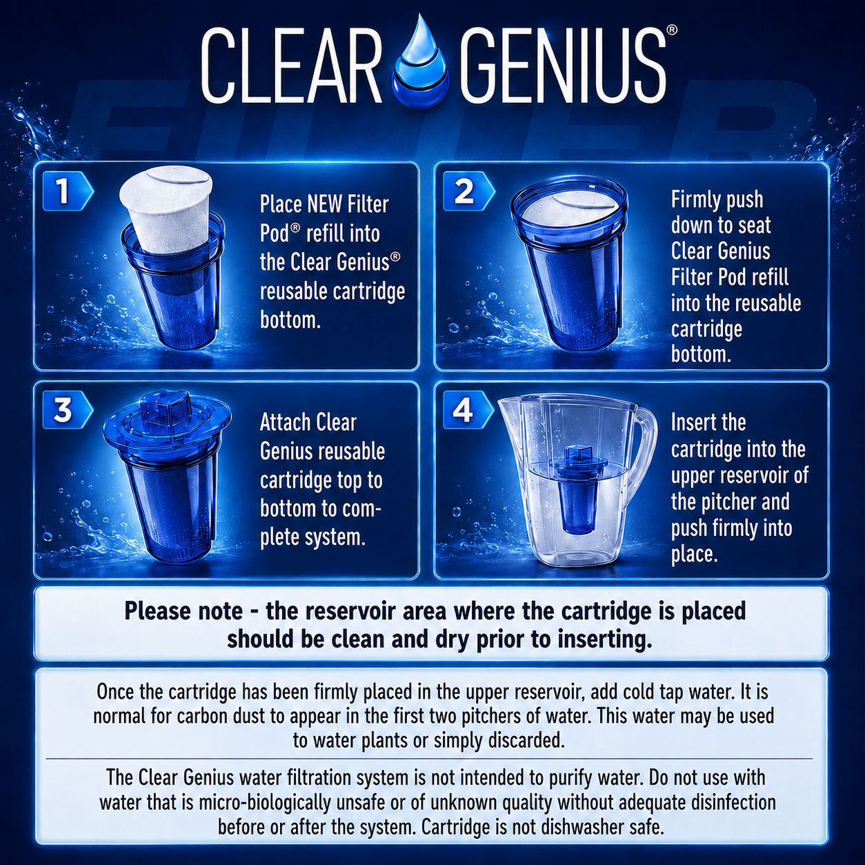 Clear Genius Filter Pod Refills, 3 Pack