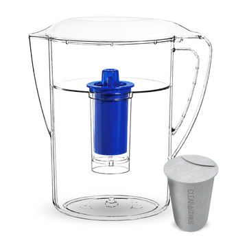 Clear Genius 6-Cup Water Filter Pitcher, Includes Reusable Filter Cartridge and Filter Pod Refill