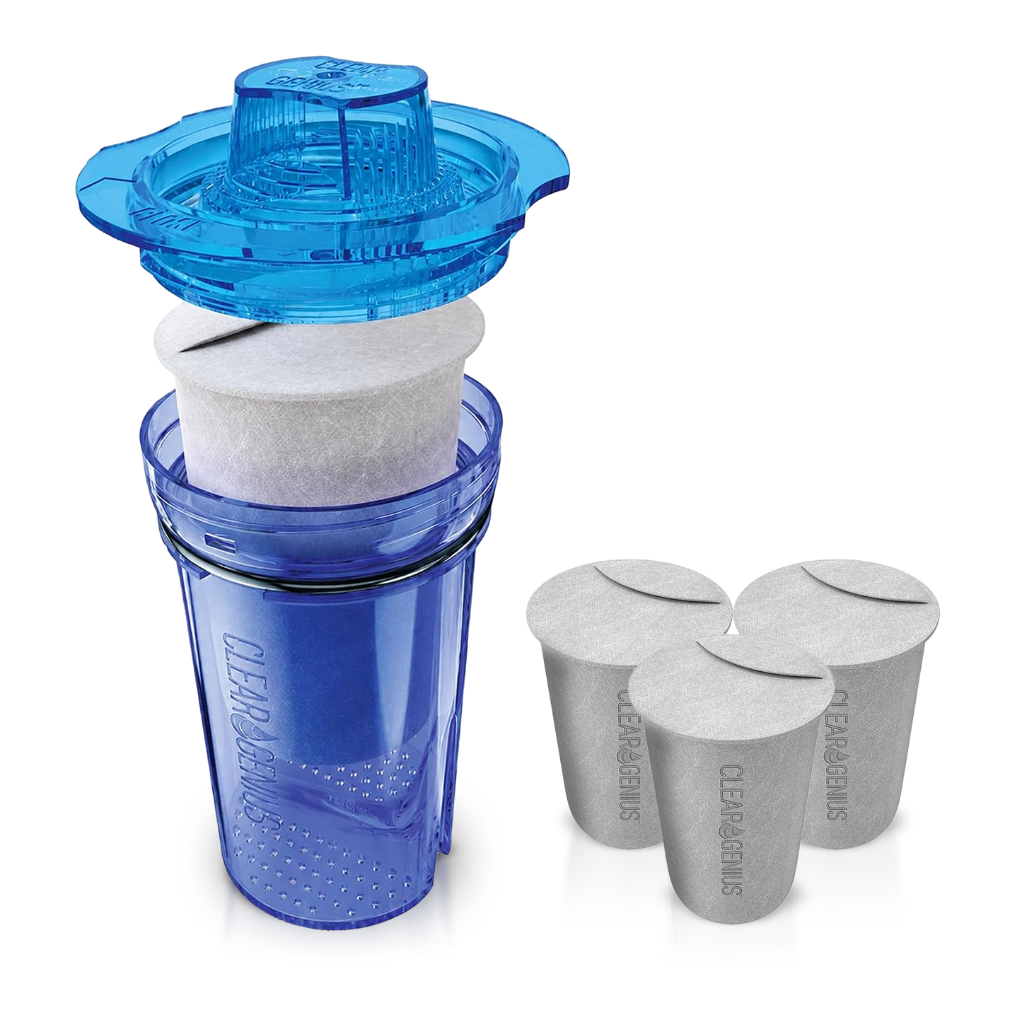 Clear Genius Reusable Filter Cartridge with 1 Filter Pod Refill